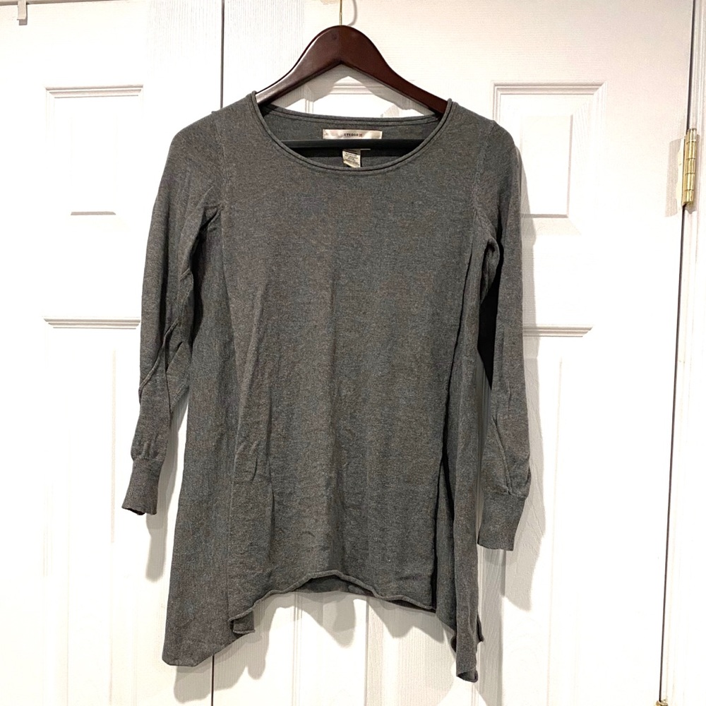 Studio M Womens Gray Flow Sweater Top Sz XS